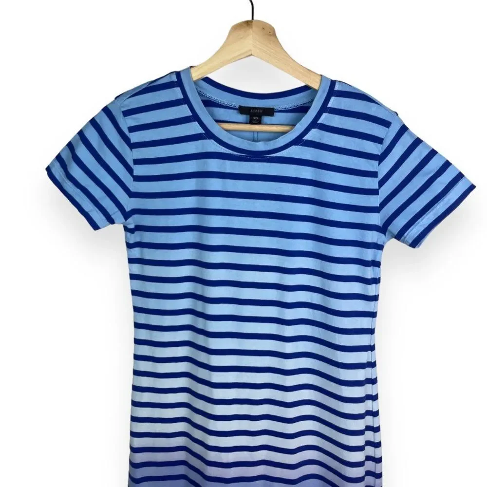 J. Crew Midi T-Shirt Dress in Dip-Dyed Stripe